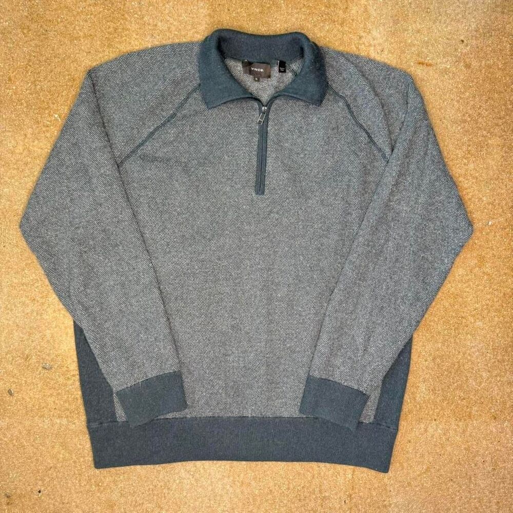 Vince Wool and Cashmere blend quarter zip sweater gray - Picture 1 of 6